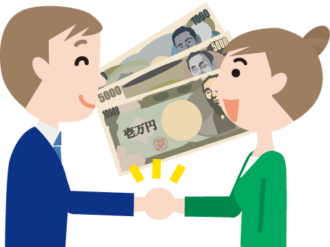 その場で現金払い