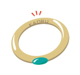 イニシャル・名前が入ったリングなど